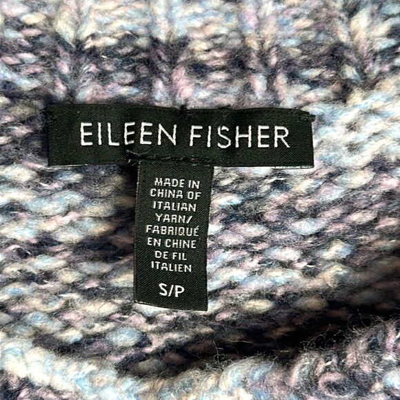 Eileen Fisher Wool Silk Blend Long Sleeve Chunky Pullover Sweater Relaxed Fit S - Picture 8 of 11